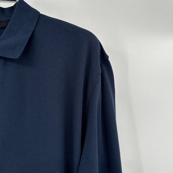 Quince Men's Organic Cotton Long Sleeve Pique Polo Shirt Navy Blue sz S NWT - Picture 2 of 5